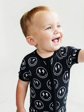 Electric Smiley Bamboo Romper